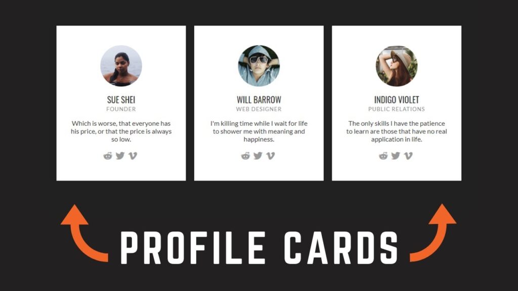 Responsive Profile Cards Using HTML And CSS | Future Coders